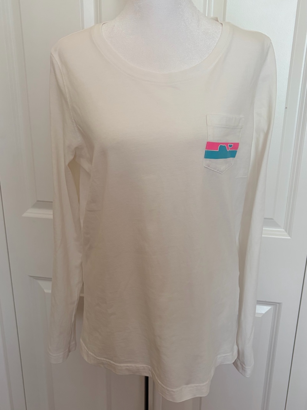 Vineyard Vines Women’s Long-Sleeve Pocket T-Shirt White Size Small